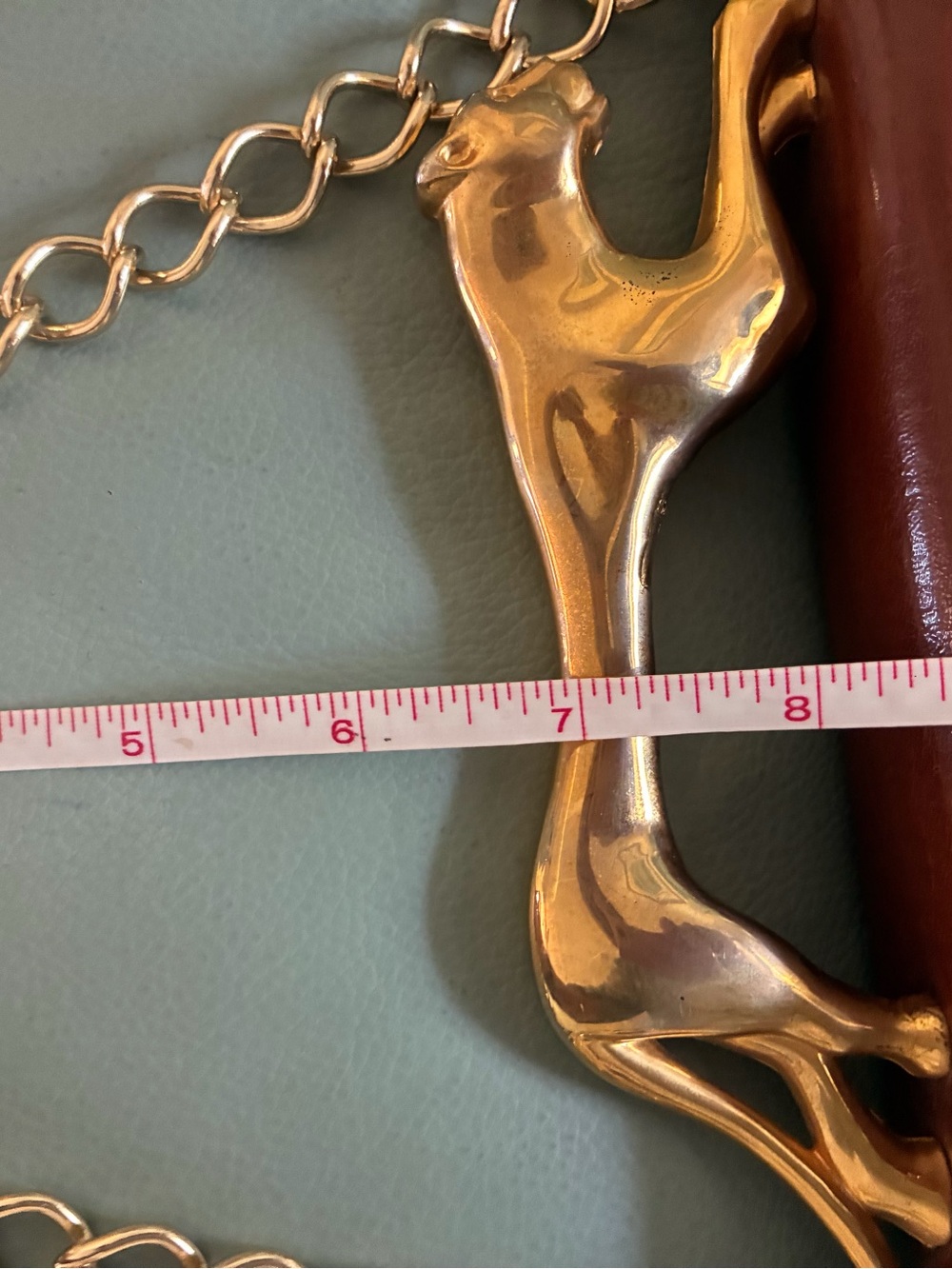 Rare vintage Sasha purse with gold panther/jaguar hardware - Picture 12 of 15